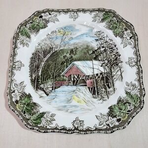 Johnson Bros The Friendly Village Covered Bridge Plate Scenic England